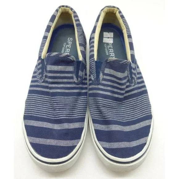 Sperry | Shoes | Sperry Top Sider Navy Blue Striped Slip On  display picture 3